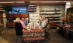 Guests from Insight/Onsite and staff enjoy a dinner at Fallingwater.