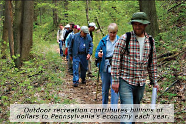 Outdoor recreation contributes billions of dollars to Pennsylvania’s economy each year.