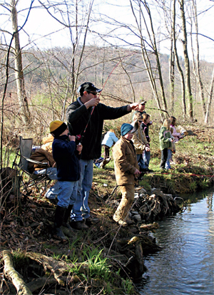 Trout fishing has become an
annual tradition at Blackleggs
Creek Memorial Park.