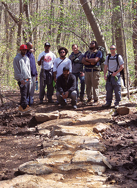 The Conservancy’s stewardship staff depended on the help of volunteers and contractors, such as partners from the Mount Washington Community Development Corporation.