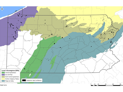Pennsylvania Peatlands Map
