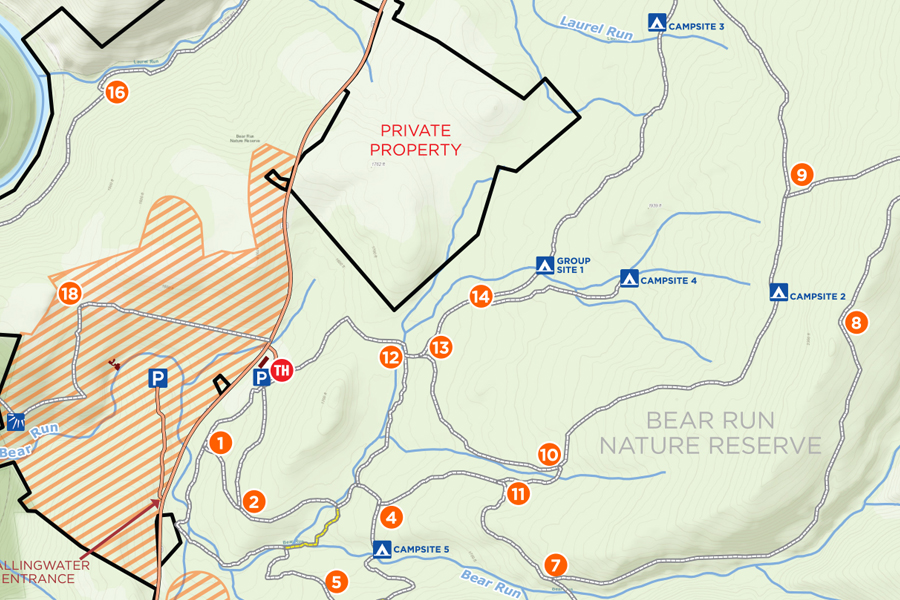 Bear Run Nature Reserve - Trail & Camping Map