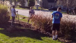 Photo of outh volunteers at a garden cleanup