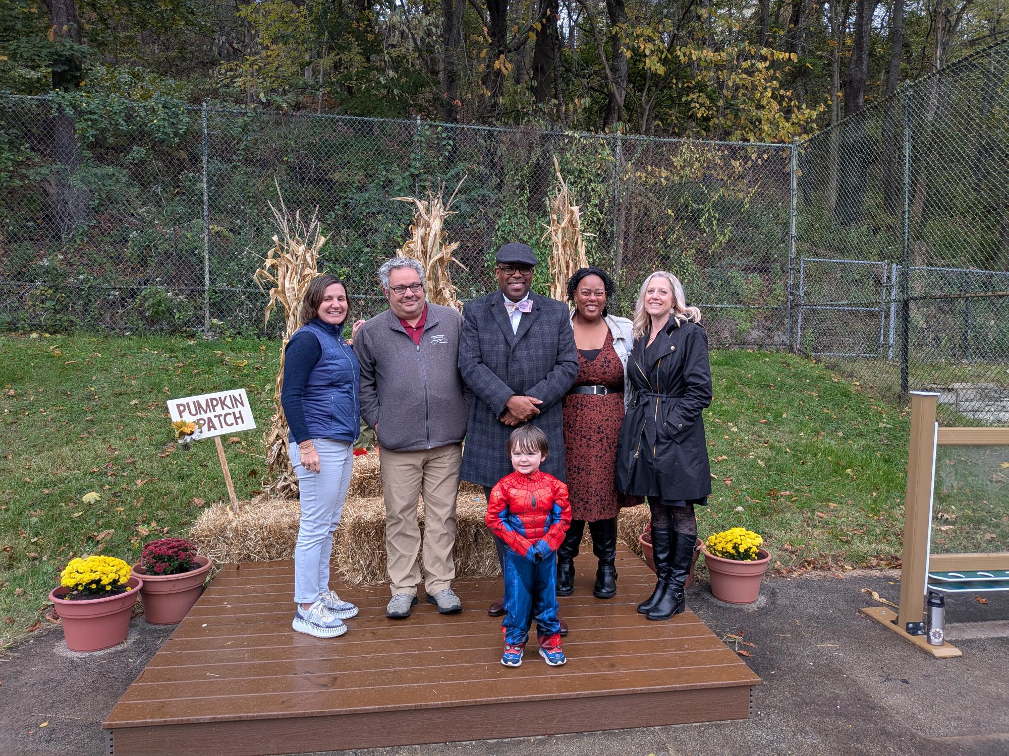 Partners at Ribbon-Cutting, Pumpkin Patch for New Natural Play Space at PPS Spring Garden Early Childhood