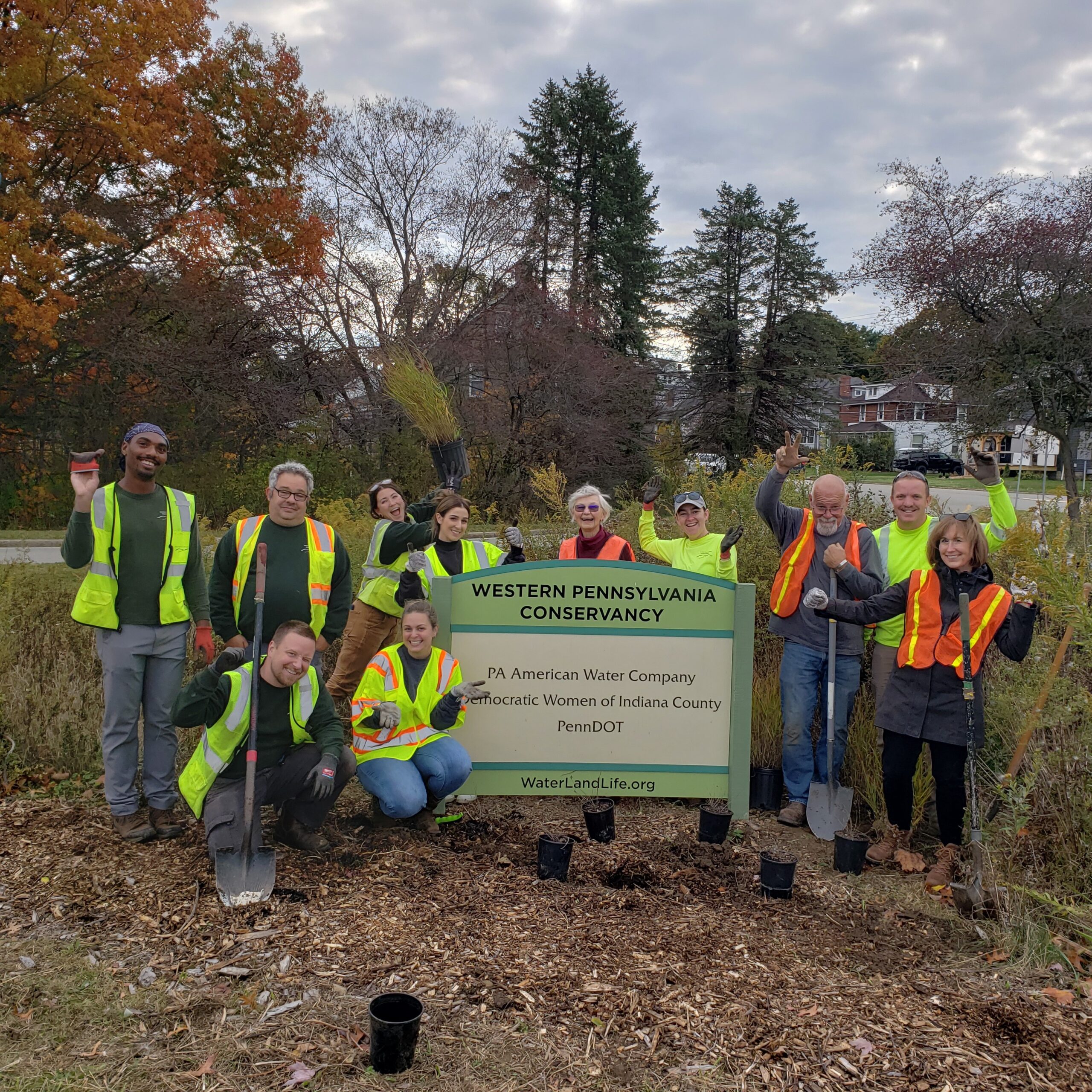 WPC, Pennsylvania American Water and Democratic Women of Indiana County restore a garden in Indiana PA