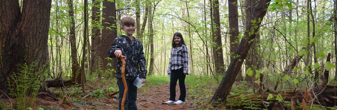 Children on a hike in Western PA Children on a hike in Western PA